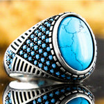 "TONNERRE" Bague Bleu Turquoise - Vignette | La Petite Bijouterie 