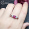 "FLEURETTE" Bague Topaze Rose