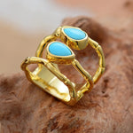 "MIRAGE" Bague Turquoise et Or - Vignette | La Petite Bijouterie 