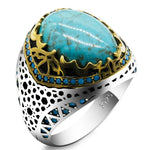 "FLEUR DU DÉSERT" Bague Turquoise Ancienne - Vignette | La Petite Bijouterie 