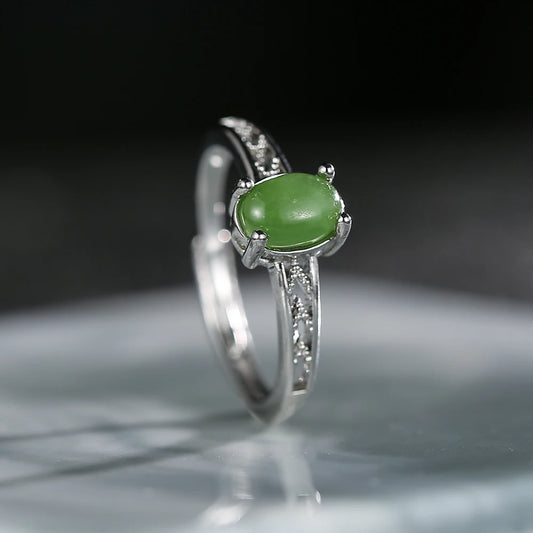 "PARIS" Bague Jade Argent