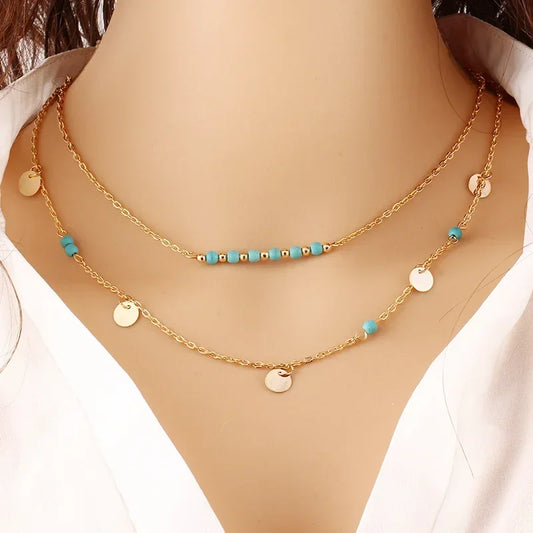 "Pénélope" Collier Perle Turquoise