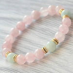 "ISALYTH" Bracelet Quartz Rose et Amazonite - Vignette | La Petite Bijouterie 