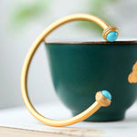 "ALYA" Bracelet Jonc Turquoise - Vignette | La Petite Bijouterie 