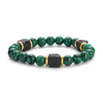 "NARBO" Bracelet malachite homme - Vignette | La Petite Bijouterie 