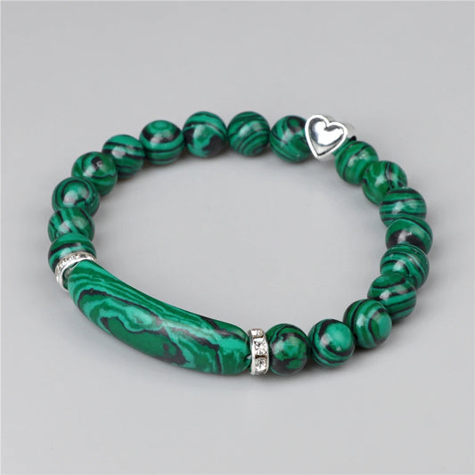 "DAMA" Bracelet en Malachite Naturelle