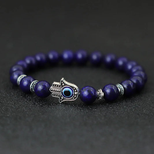 Main de Fatma - Bracelet en Lapis-lazuli