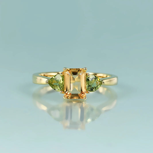 "ELORIA" Bague Citrine Or