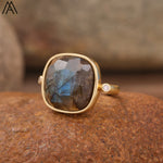 "MARCELINE" Pierre Labradorite Bague - Vignette | La Petite Bijouterie 