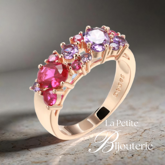 "DELPHINE" Bague Améthyste et Zirconium