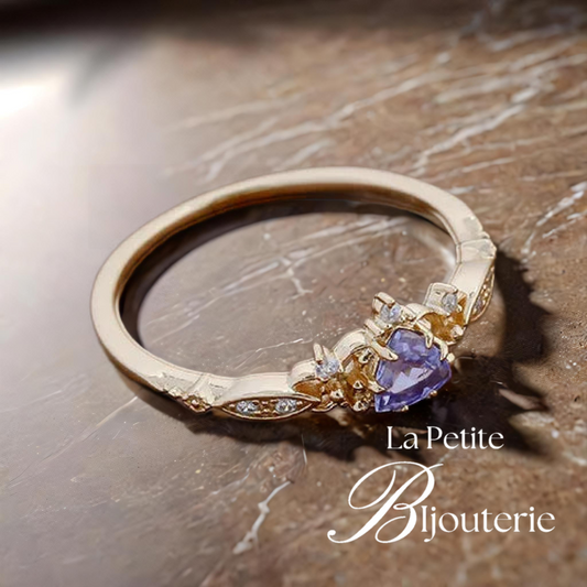 Thalia <br> Bague Améthyste Plaqué Or