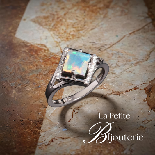 "AMARALINE" Bague Argent et Opale