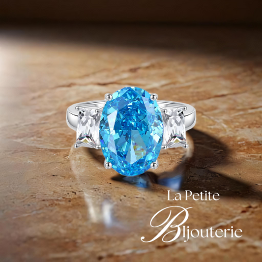 "CELESTINE" Bague Argent et Aigue Marine