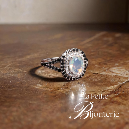 "ISLABELLA" Bague Opale et Onyx