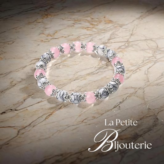 "SERENITHA" Bracelet Pierre Quartz Rose