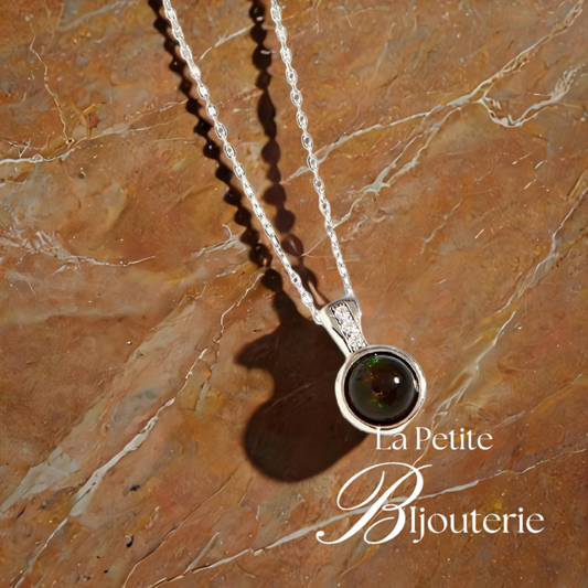 "ISAURE" Collier Opale Noire